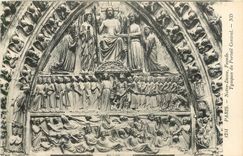 CPA Paris Notre Dame Facade Tympan du Portail Central 