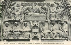 CPA Paris Notre Dame Tympan du Portail de Gauche Detail 