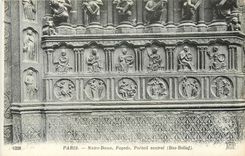 CPA Paris Notre Dame Facade Portail central Bas Relief 