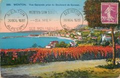 CPA Menton Vue Generale prise du Boulevard de Garavan 