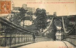 CPA Le Petit Andely Eure Pont et Ruines du Chateau Gaillard 