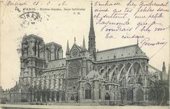 CPA Paris Notre Dame face laterale 