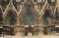 CPA Reims La Cathedrale Le Grand Portail 