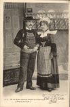Mr et madameBotrel dans la chanson Marie ta fille CPA Bretagne Bretons TOP