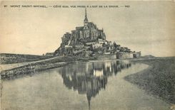 CPA MONT SAINT MICHEL- COTE SUD  VUE PRISE A L'EST DE LA DIGUE