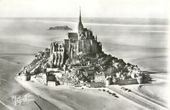 CPA MONT ST MICHEL-(Manche)-Vue aerienne.Le Couesnon-le Mont (façade Ouest)L'ile de Tombeaine et la 