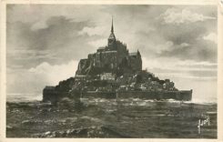 CPA MONT ST MICHEL( mancHe)-le Mont par maree d'equinoxe