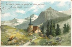 CPA Je suis la porte si quelqu un entre par moi il sera sauve