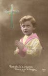Fantaisie CPA Enfants de la croyance priez pour la France