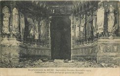 CPA Bombardement de Reims Septembre Octobre Novembre 1914 Cathedrale Petit portail de gauche de la f
