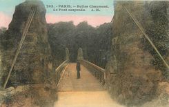 CPA Paris Buttes Chaumont Le Pont suspendu 