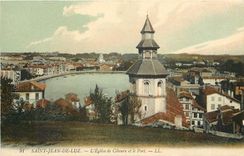 CPA Saint Jean de Luz L'Eglise de Ciboure et le Port 