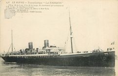 CPA Le Havre Transatlantique La Touraine Bateau
