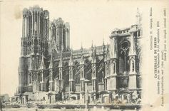 CPA Cathedrle de Reims icendie par les allemads e 18 septembre 1914