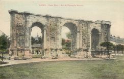 CPA Reims Porte Mars arc de triomphe Romain