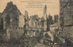 CPA Reims dans ses annees de bombardements 1914 1917 Vue prise de la rue de la Gare