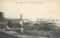 CPA Le Havre Entree du port par gros temps 