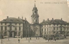 CPA Rennes L'Hotel de Ville Tramway