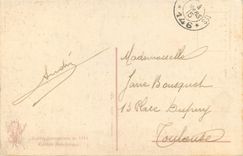 CPA Un obus dans la basilique de Reims 