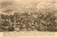 CPA Panorama de la Bataille de Waterloo Batteries anglaises devant la brigade Colin Balkett 