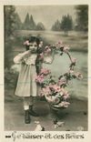 CPA Te baiser et ces fleurs Enfant