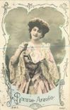 CPA Bonne Annee Femme