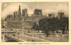 CPA Paris Le Pont d'Arcole et l'Hotel de Ville 