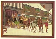 Fantasy Illustrator CPA Barouche Diligence Establishments Lafont Ties and scarves Saint Augustin Paris 2nd