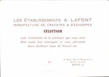 Fantasy Illustrator CPA Barouche Diligence Establishments Lafont Ties and scarves Saint Augustin Paris 2nd