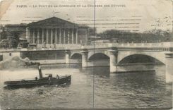 CPA Paris Le Pont de la Concorde et la Chambre des Deputes Bateau