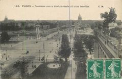 CPA Paris Panorama vers le Pont Alexandre III et les Invalides 