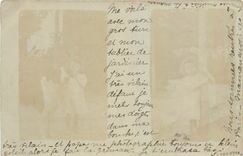 CARTE PHOTO Enfant Chien