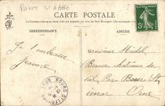 Brittany Breton Young girl Bridge the Penmarch abbey - CPA