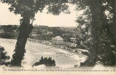 CPA Perros Ploumanach C du N La Plage de Trestraou vue a travers de la montee de la Clarte 
