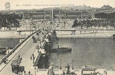CPA Paris Place de la Concorde et la Seine Bateau