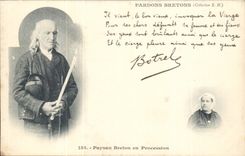 Brittany Breton Peasant Folklore in procession CPA Botrel