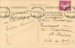 CPA Epernay Statue de Dom Perignon Cellerier de l'abbaye d'Hauvilliers Createur du vin de Champagne