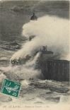 CPA Le Havre Pendant la Tempete Phare