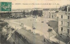 CPA Angers Panorama sur la Place Lorraine et le Jardin du Mail 