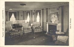 Steamer- Boat- Paquebot fast has 4 Salon propellers-Lafayette of Music - CPA