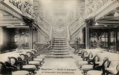 Steamer-Boat-steamer Magellan Dining room and descent of first CPA