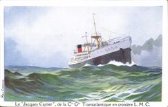 Steamer-Boat-steamer Jaques Cartier of the Transatlantic Co Gle in Cruising L MR C - Illustration - CPA