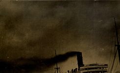 Steamer-Boat-steamer Stormy Night- Storm-Illustration CPA