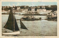 CPA Trebeurden C du N Les Hotels et Villas de Trozoul Bateau