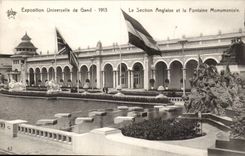 Exposition Universelle de Gand-Ghent-Belgique-Belgium 1913- La Section Anglaise et la Fontaine Monumental -CPA