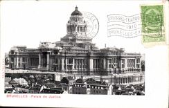 Exposition Universelle Bruxelles-Brussels-Belgique-Belgium- 1910-Hand Stamp- Palais de Justice -CPA