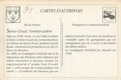 REPRO Saint Cloud La Seine et l'Embarcadere 