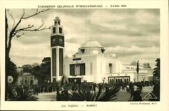 Paris-France-1931-Exposition Coloniale Internationale-Algerie-Minaret-CPA
