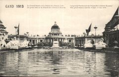 Exposition Universelle de Gand-Ghent-Belgique-Belgium-1913- Le Grand Bassin et le Palais des Beaux-Arts - CPA