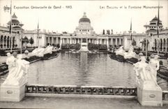 Exposition Universelle de Gand-Ghent-Belgique-Belgium-1913- Les Bassins et la Fontaine Monumentale - CPA